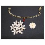 Vtg Brooches- Clown, Rocking Horse, Bug,