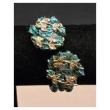 Vtg Memory Wiore Cuff Lucite Leaves Bracelet