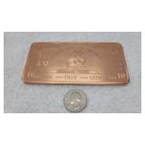 10 Troy Ounce Copper Bullion Bar