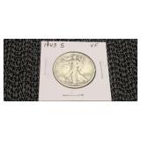 1943 S  VF  Walking Liberty Half Dollar