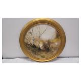 17' Round Oil On Canvas