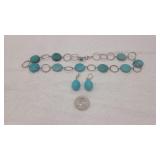 Southwestern Turquoise Silver Necklace & Earrings