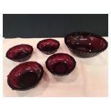 Avon 1876 Cape Cod Collection Ruby Red Bowls