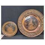 Vintage Copper Wall Hanging Plates