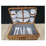 Picnic Basket w/ Plates, Cups & Utensils