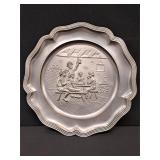 Vintage German Pewter Wall Plate