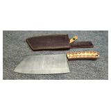 7' Cleaver Style Knife with Belt Sheath