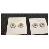 2) Pair Daisy Earrings  Unauthenticated No Refunds