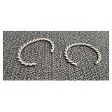 Pair of Vtg Twist Silver Cuff Bracelets