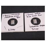 2) 1 Gram Valcam Bi Susse .99 Fine SIlver Bar