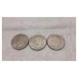 3) 1972 Eisenhower Dollars