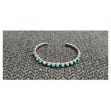 Vtg Navajo Sterling & Turquoise Bracelet missing