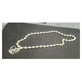 Long White Faux Pearl Necklace