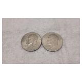 2) Eisenhower Bicentenial Dollars 1776-1976