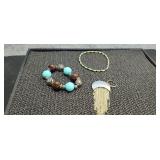 Bracelets, Art Deco Pendant, Ring w/Gemstones sz 7