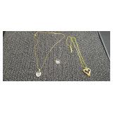 2) Heart Pendants on Chains + Extra Pendant