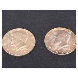 2) 1967 40% Silver Kennedy Half Dollars