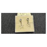 Vintage Clip On Earrings w/ Clear Stars