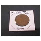 1849 Braided Hair  Large Cent  V.F.