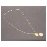 14k Gold Chain w/ 1851 Gold Dollar