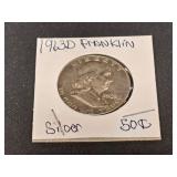 1963 D Silver Franklin Half Dollar