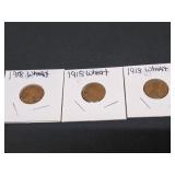 3) 1918 Wheat Pennies (Good Dates)