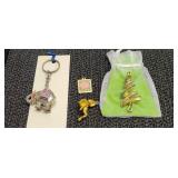 Lucky Elephant Keychain, Angel Cherub, Xmas Tree