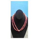 Vintage Pink Bead Necklace