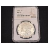 1896 Silver Morgan Dollar  Graded MS 60