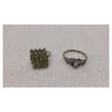 925 Silver Rings Sizes 9.5 & 6.5 STERLING