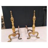 Vintage Brass Andirons (Fire Dogs)