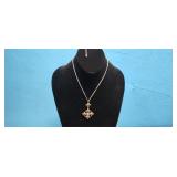 Vtg Sterling Silver Amethyst Pendant on Necklace