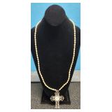 Faux Pearl w/ Cross - Watch Pendant by 1928