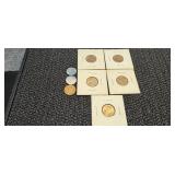 5) 1970's Pennies & 3) Foreign Coins