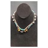 Native American, Vtg Heishi Shell Turquoise Neckl
