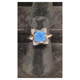 Sterling Silver Flower Ring Size 5.25