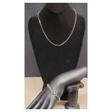 925 Silver Necklae 19', Twist Circle Link Bracelet