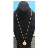 St Christopher Pendant Necklace - Vintage