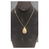Gold-Tone Necklace w/ Organic Shaped Pendant