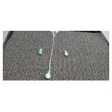 Green Dangle Necklace & Earring Set