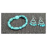 Stretch Bracelet & Matching Dangle Earrings