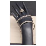 925 Sterling Bracelets & Ring Sz 7.75