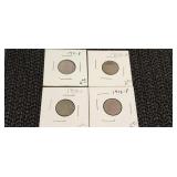 4) Wheat Pennies 1911 P, 1912 P, 1913 S, 1913 P