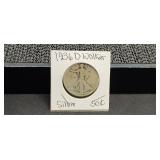 1936 D Walking Liberty Silver Half Dollar