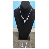 Sodalite or Lapis Stone w/ Crystal Set