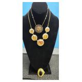 Vtg Necklace, Art Deco Necklace, Scarf Clip