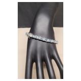 925 Blue Aquamarine Stone Tennis Bracelet