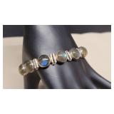 925 Siler Bracelet w/ Blue/Green Gemstones