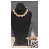 Gold-Tone Seashell Necklace & Multistand Bracelet