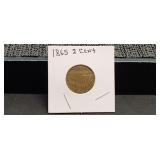 1865 Two Cent Coin  Good Date